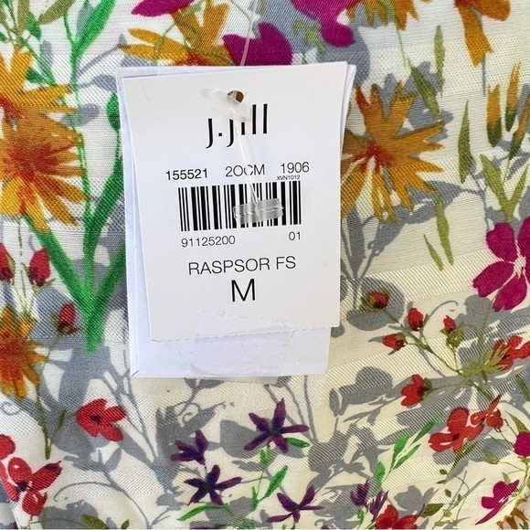 J.JILL SUMMER GARDEN FAIRY FLORAL RUFFLE SLEEVELESS MAXI DRESS SIZE MEDIUM NWT - Picture 10 of 12